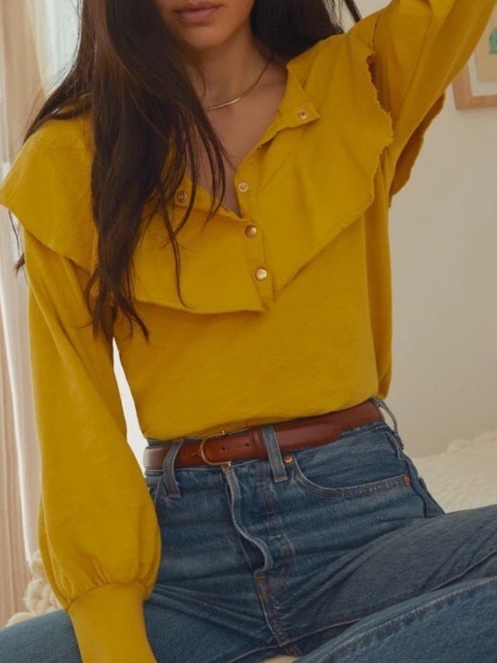 Nation LTD Ruffle Button accent top - Picture 7 of 7